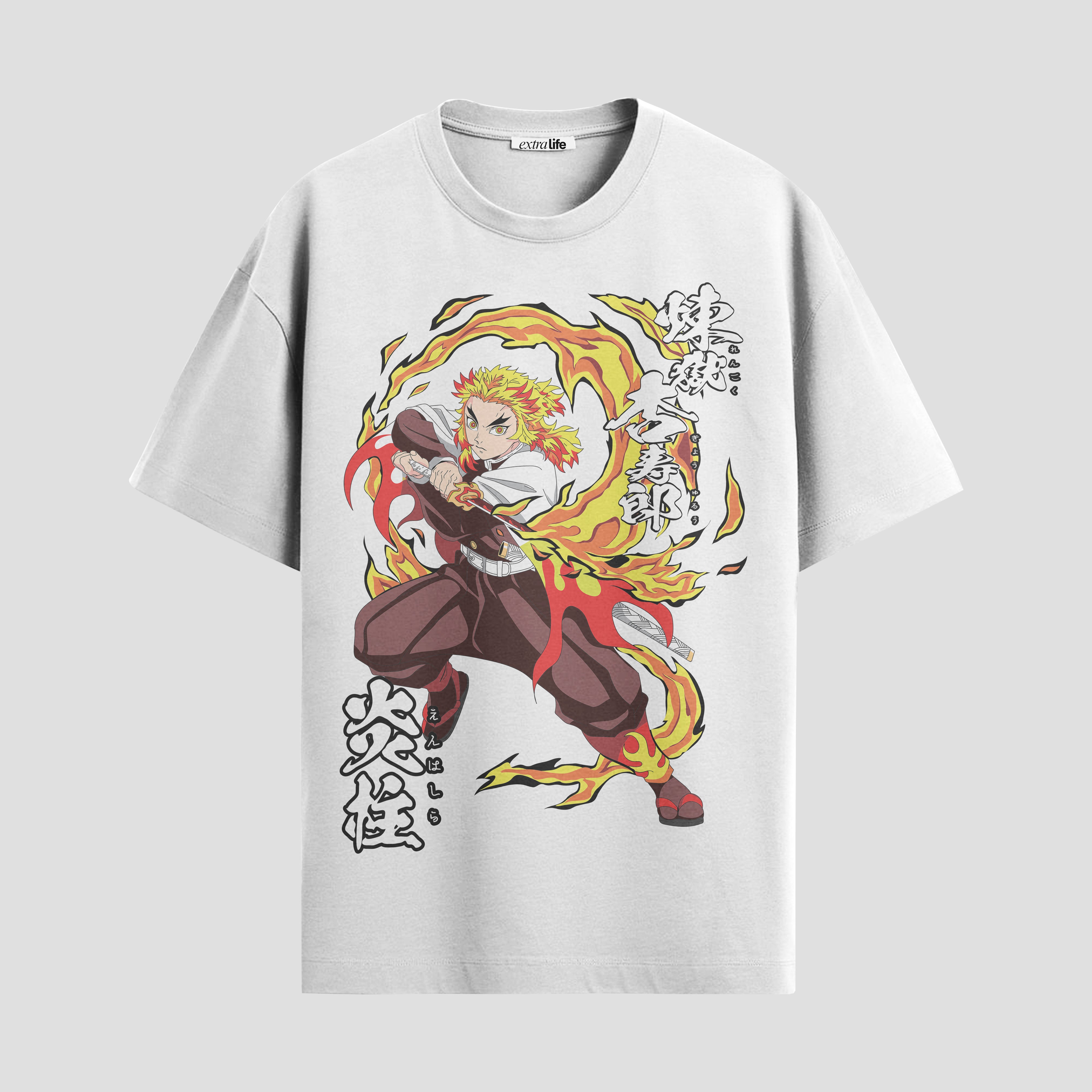 Playera urbana de anime y gaming ExtraLife MX, corte Standard Fit unisex ligero y transpirable en color Deep Black y Pure White, ropa de uso diario para gym y casual.