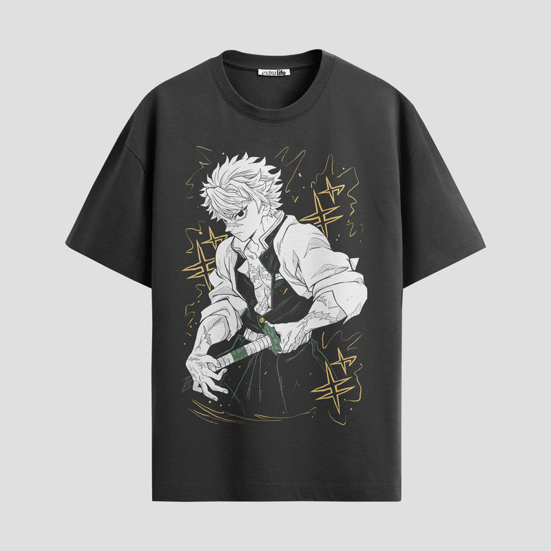 Playera urbana de anime y gaming ExtraLife MX, corte Standard Fit unisex ligero y transpirable en color Deep Black y Pure White, ropa de uso diario para gym y casual.