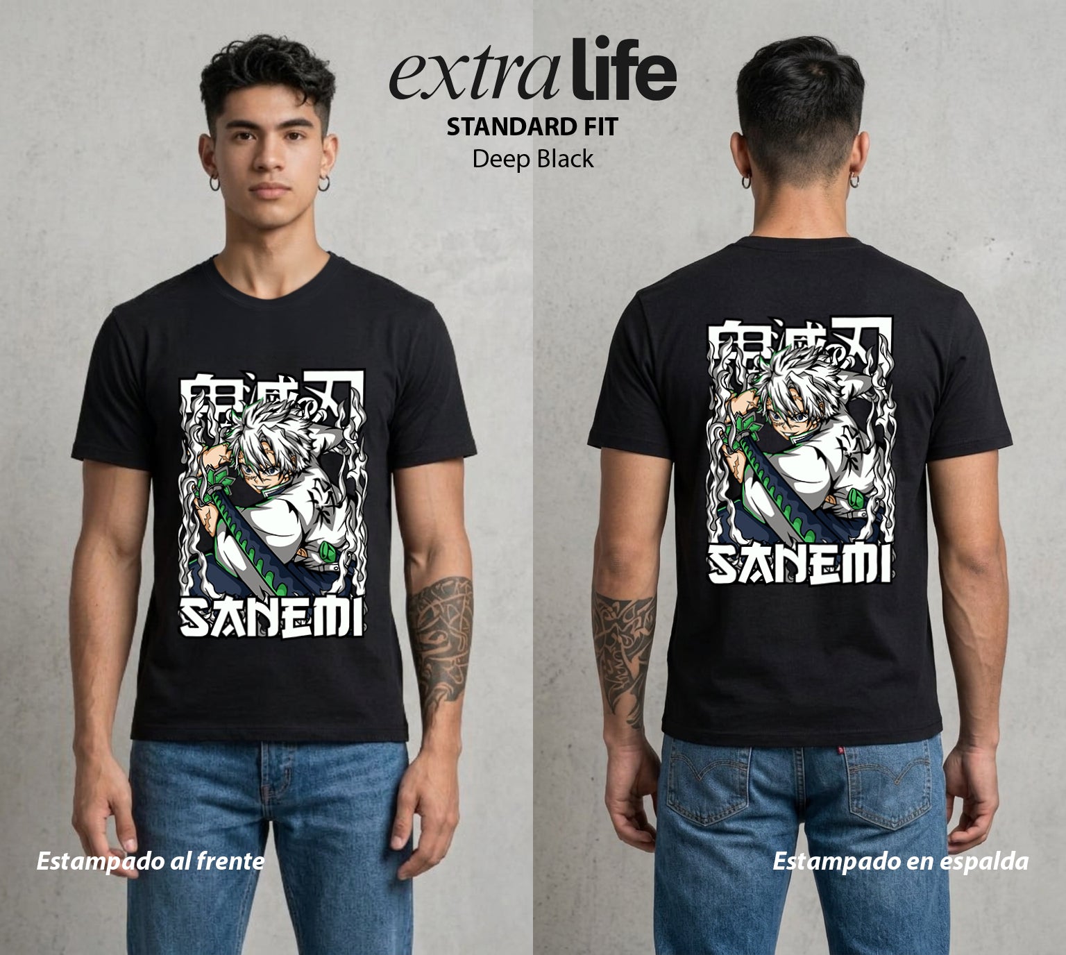 Cazadores de la Noche | El Pilar del Viento #01177 - Playera Standard Fit | Deep Black - Foto en modelo