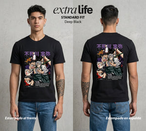Cazadores de la Noche | El Mas Agresivo del Pilar #01178 - Playera Standard Fit | Deep Black - Foto en modelo