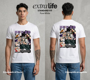 Cazadores de la Noche | El Mas Agresivo del Pilar #01178 - Playera Standard Fit | Pure White - Foto en modelo