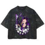 Playera streetwear premium de anime y gaming ExtraLife MX, corte boxy deluxe mineral wash heavyweight en color Acid Wash, moda urbana mexicana de culto.