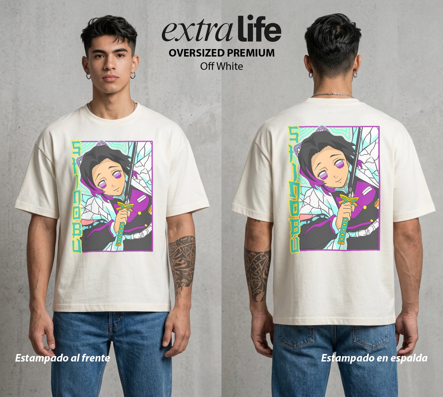 Cazadores de la Noche | La Sanadora del Veneno #01187 - Playera Oversized Premium | Off White - Foto en modelo
