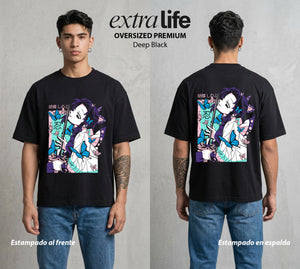 Cazadores de la Noche | Veneno Dulce #01189 - Playera Oversized Premium | Deep Black - Foto en modelo