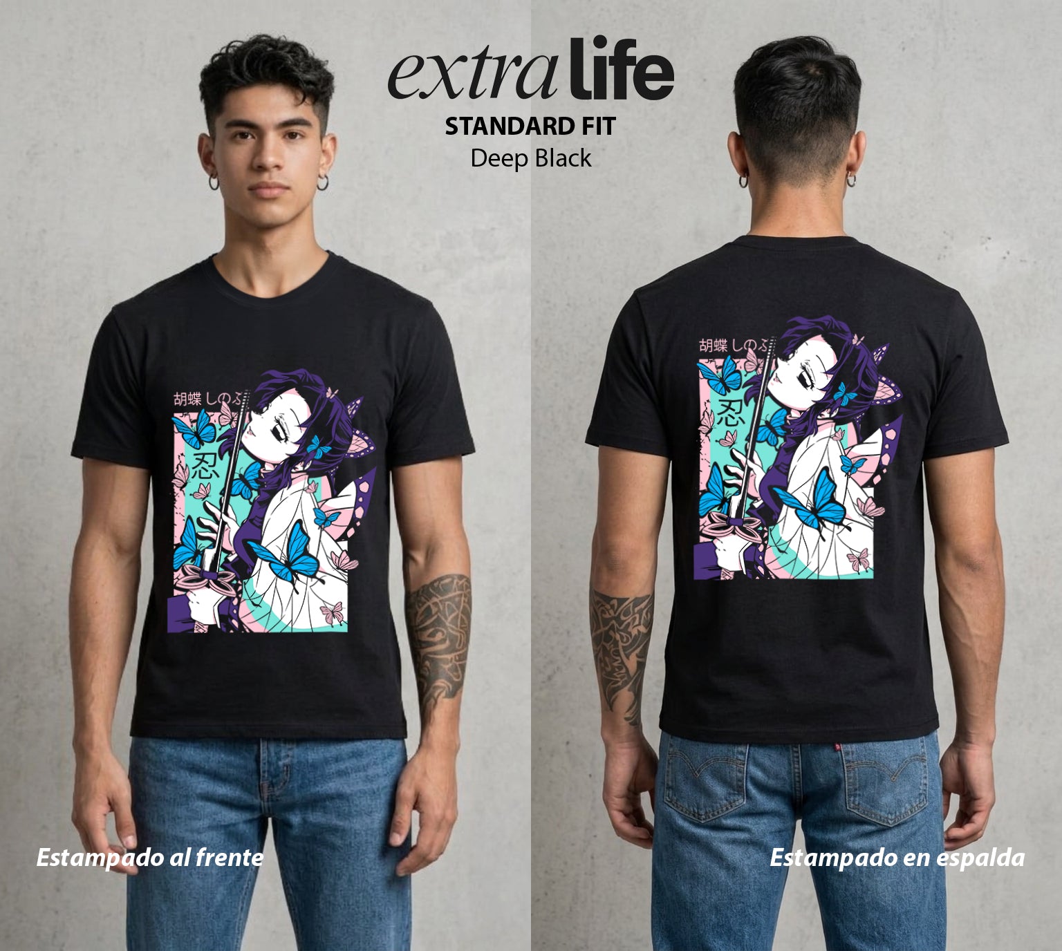 Cazadores de la Noche | Veneno Dulce #01189 - Playera Standard Fit | Deep Black - Foto en modelo