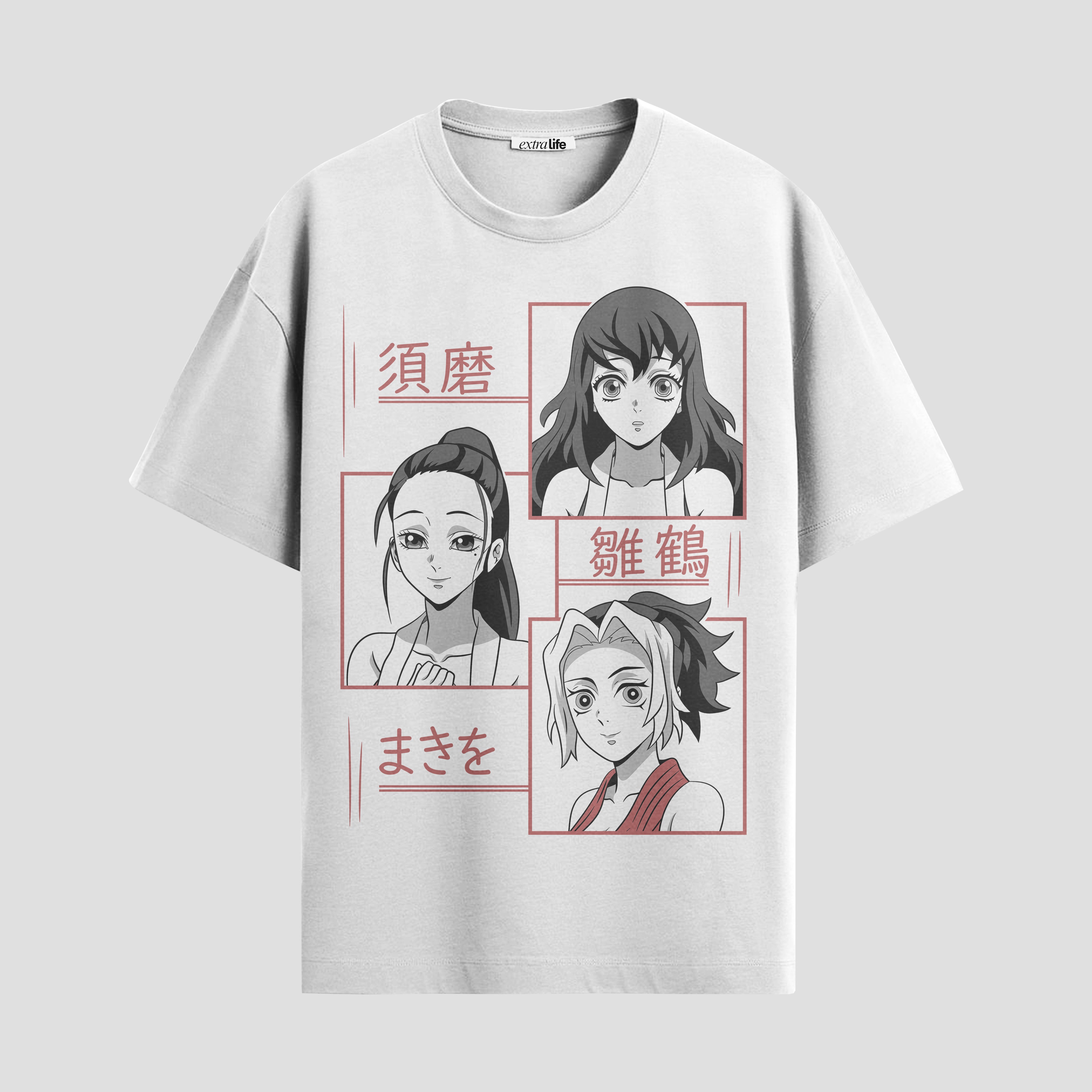 Playera urbana de anime y gaming ExtraLife MX, corte Standard Fit unisex ligero y transpirable en color Deep Black y Pure White, ropa de uso diario para gym y casual.