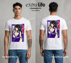 Cazadores de la Noche | La Kunoichi del Entretenimiento #01194 - Playera Standard Fit | Pure White - Foto en modelo