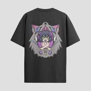 Playera urbana de anime y gaming ExtraLife MX, corte Standard Fit unisex ligero y transpirable en color Deep Black y Pure White, ropa de uso diario para gym y casual.
