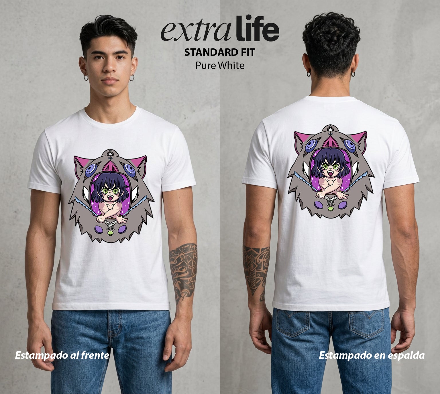 Cazadores de la Noche | El Jabalí del Monte Tamagotchi #01195 - Playera Standard Fit | Pure White - Foto en modelo