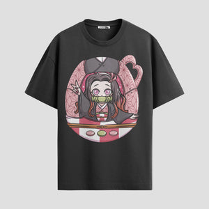 Playera urbana de anime y gaming ExtraLife MX, corte Standard Fit unisex ligero y transpirable en color Deep Black y Pure White, ropa de uso diario para gym y casual.