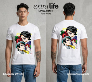 Cazadores de la Noche | Amor y Medicina #01199 - Playera Standard Fit | Pure White - Foto en modelo