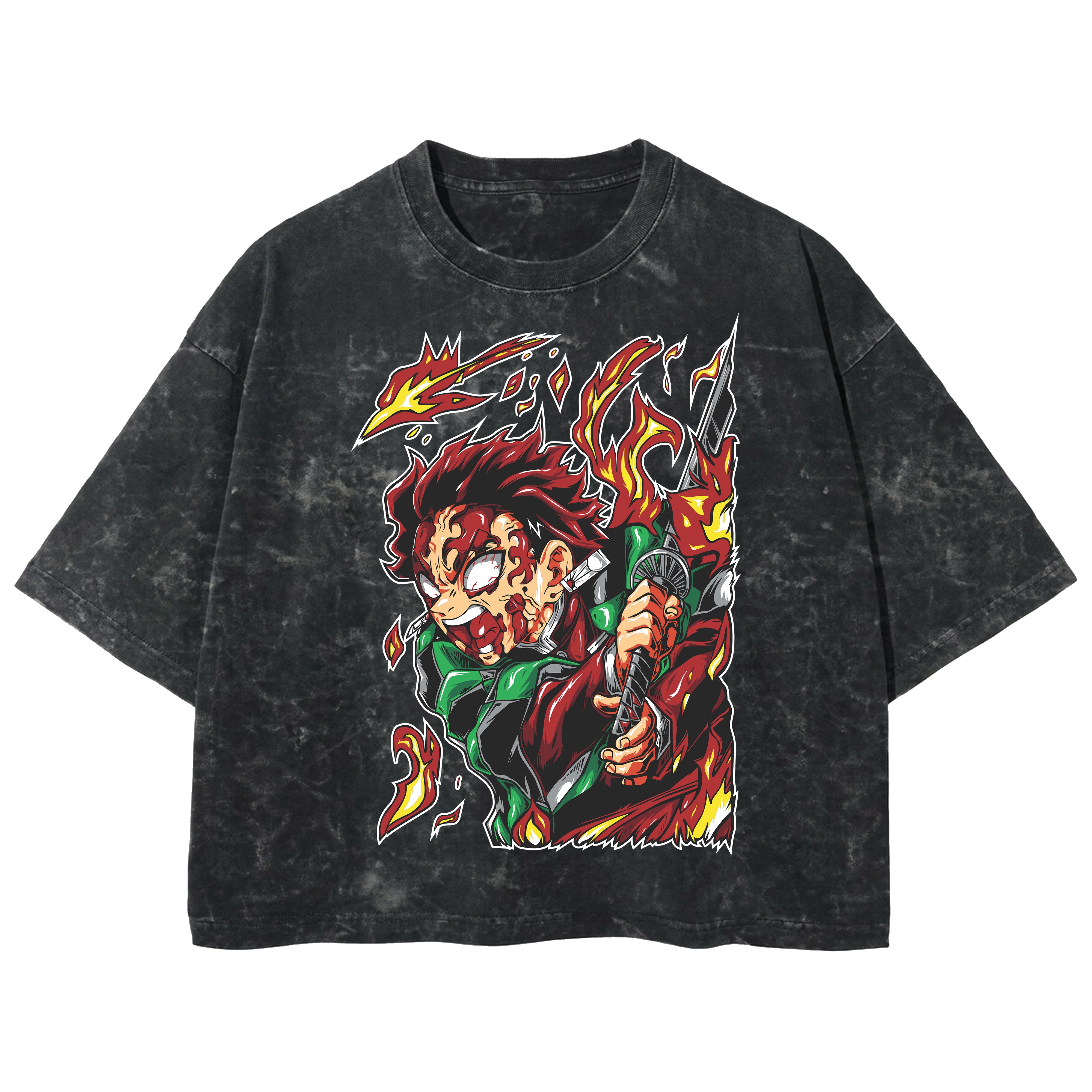Playera streetwear premium de anime y gaming ExtraLife MX, corte boxy deluxe mineral wash heavyweight en color Acid Wash, moda urbana mexicana de culto.