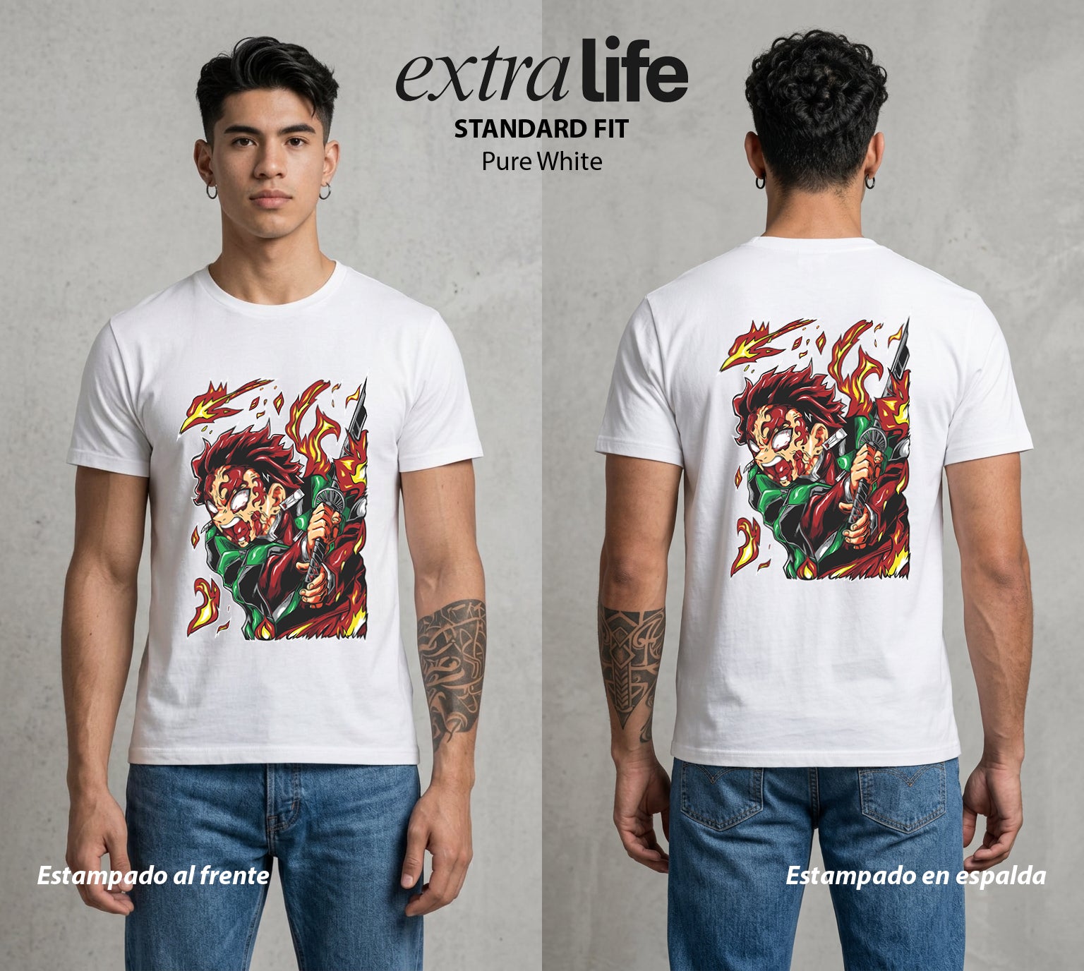Cazadores de la Noche | El Cazador del Agua #01200 - Playera Standard Fit | Pure White - Foto en modelo