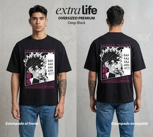 Cazadores de la Noche | La Determinacion del Cazador #01206 - Playera Oversized Premium | Deep Black - Foto en modelo