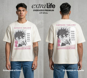 Cazadores de la Noche | La Determinacion del Cazador #01206 - Playera Oversized Premium | Off White - Foto en modelo