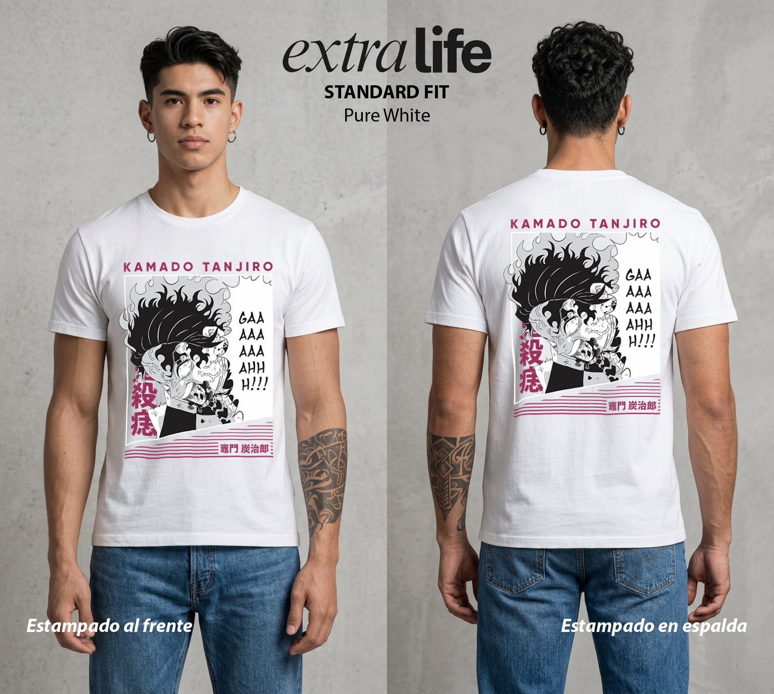 Cazadores de la Noche | La Determinacion del Cazador #01206 - Playera Standard Fit | Pure White - Foto en modelo