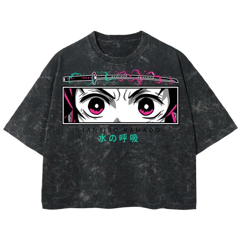Playera streetwear premium de anime y gaming ExtraLife MX, corte boxy deluxe mineral wash heavyweight en color Acid Wash, moda urbana mexicana de culto.