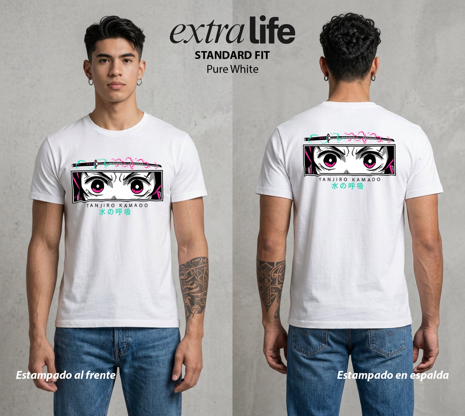 Cazadores de la Noche | El Filo del Agua #01207 - Playera Standard Fit | Pure White - Foto en modelo