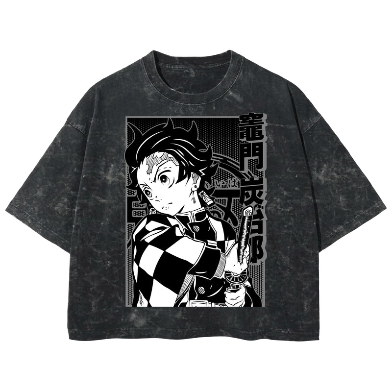 Playera streetwear premium de anime y gaming ExtraLife MX, corte boxy deluxe mineral wash heavyweight en color Acid Wash, moda urbana mexicana de culto.