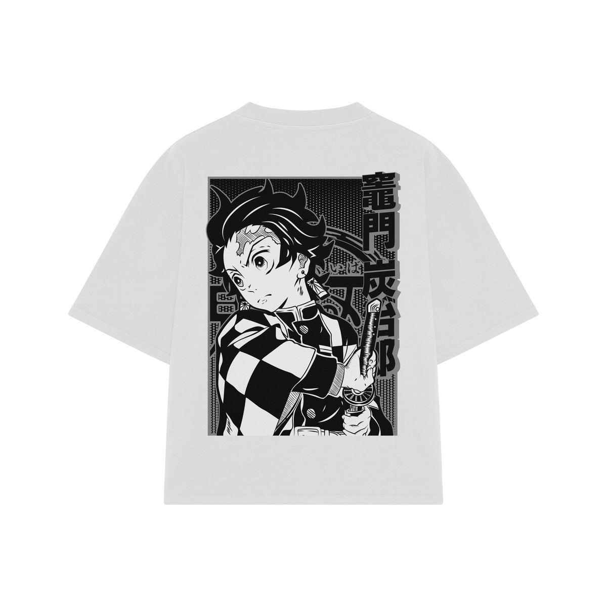 Playera streetwear premium de anime y gaming ExtraLife MX, corte oversized drop shoulder ligero y fresco en color Deep Black y Off-White, moda urbana mexicana de culto.