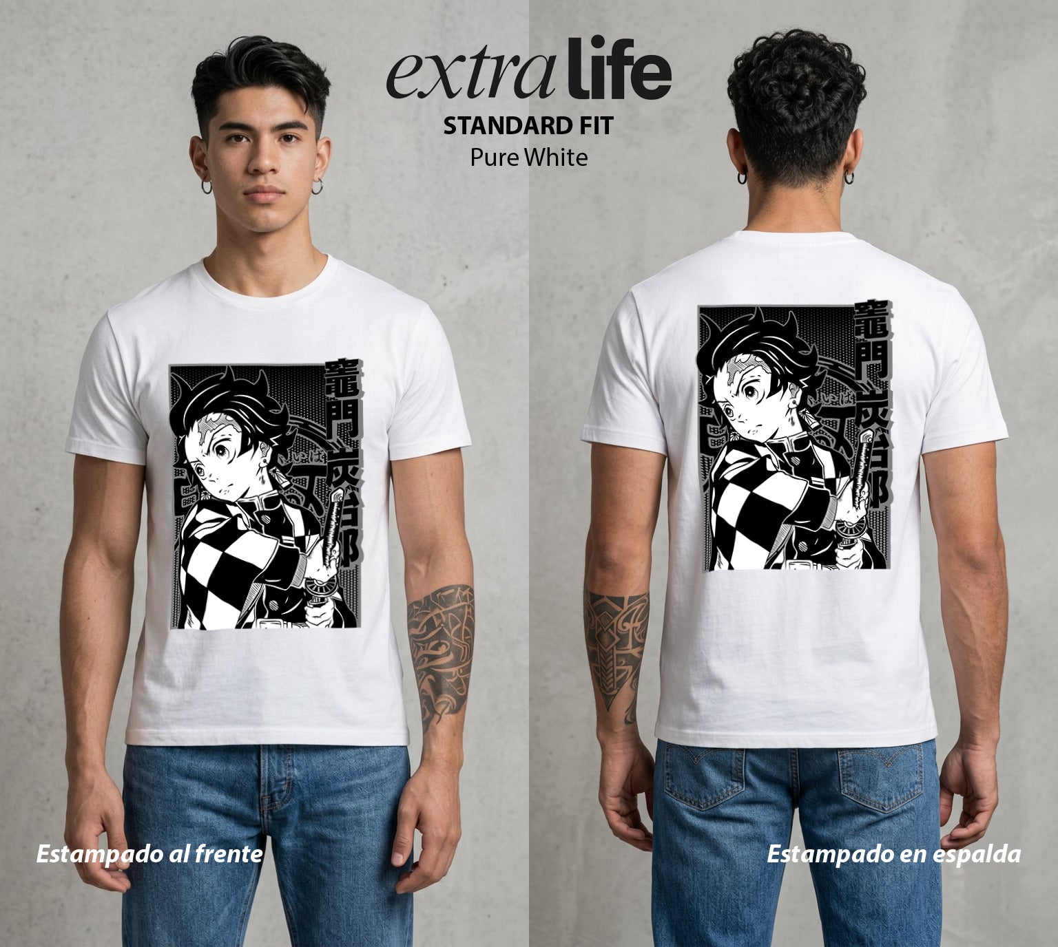 Cazadores de la Noche | El Cazador del Agua #01208 - Playera Standard Fit | Pure White - Foto en modelo