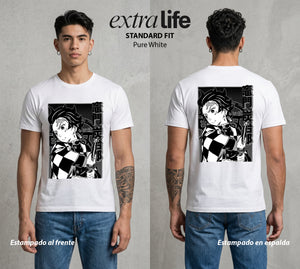 Cazadores de la Noche | El Cazador del Agua #01208 - Playera Standard Fit | Pure White - Foto en modelo