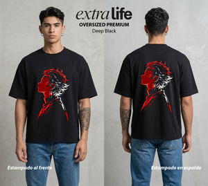 Cazadores de la Noche | El Nariz Sensible #01210 - Playera Oversized Premium | Deep Black - Foto en modelo