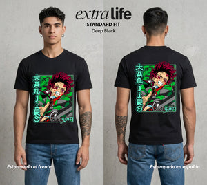 Cazadores de la Noche | Respiracion del Agua #01213 - Playera Standard Fit | Deep Black - Foto en modelo