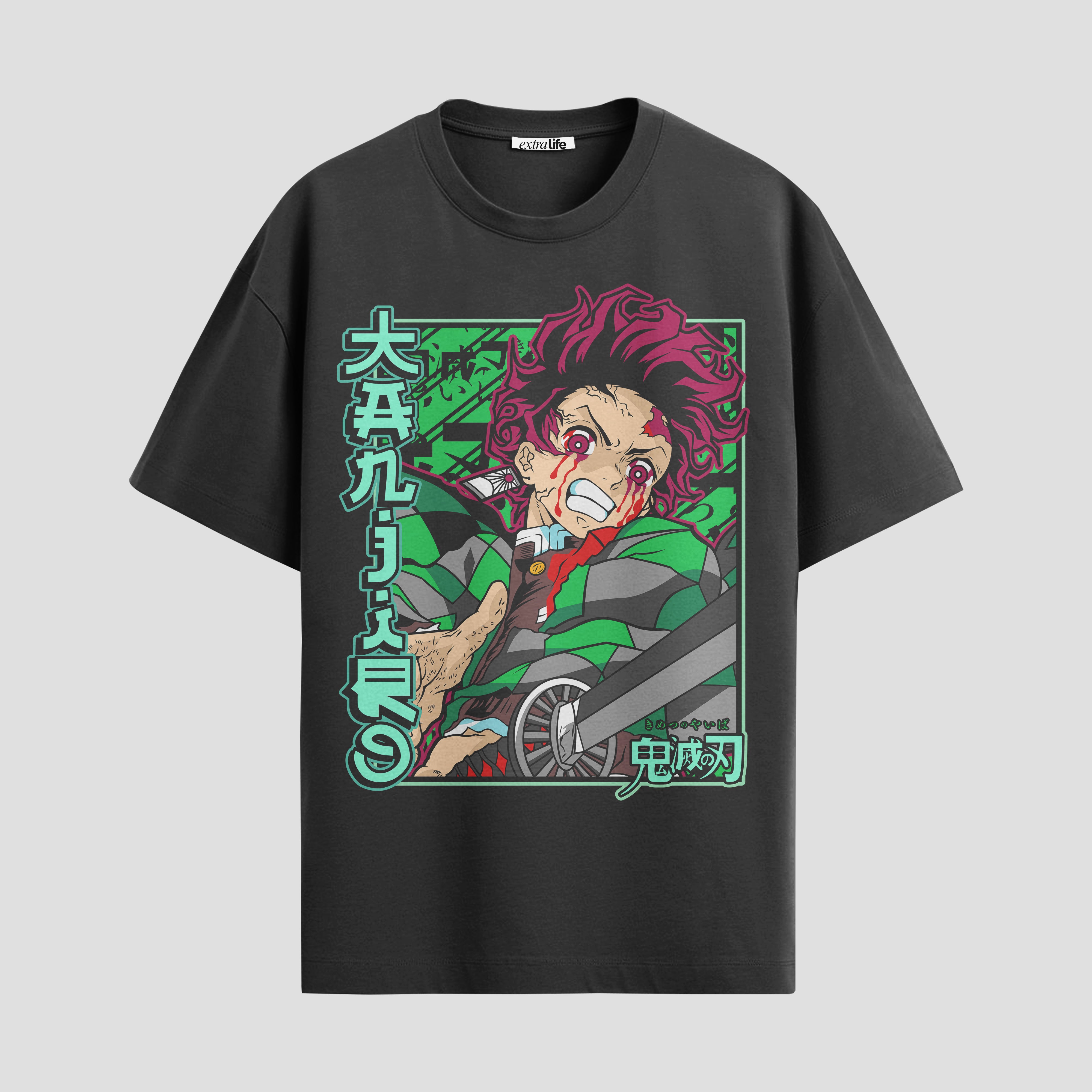 Playera urbana de anime y gaming ExtraLife MX, corte Standard Fit unisex ligero y transpirable en color Deep Black y Pure White, ropa de uso diario para gym y casual.