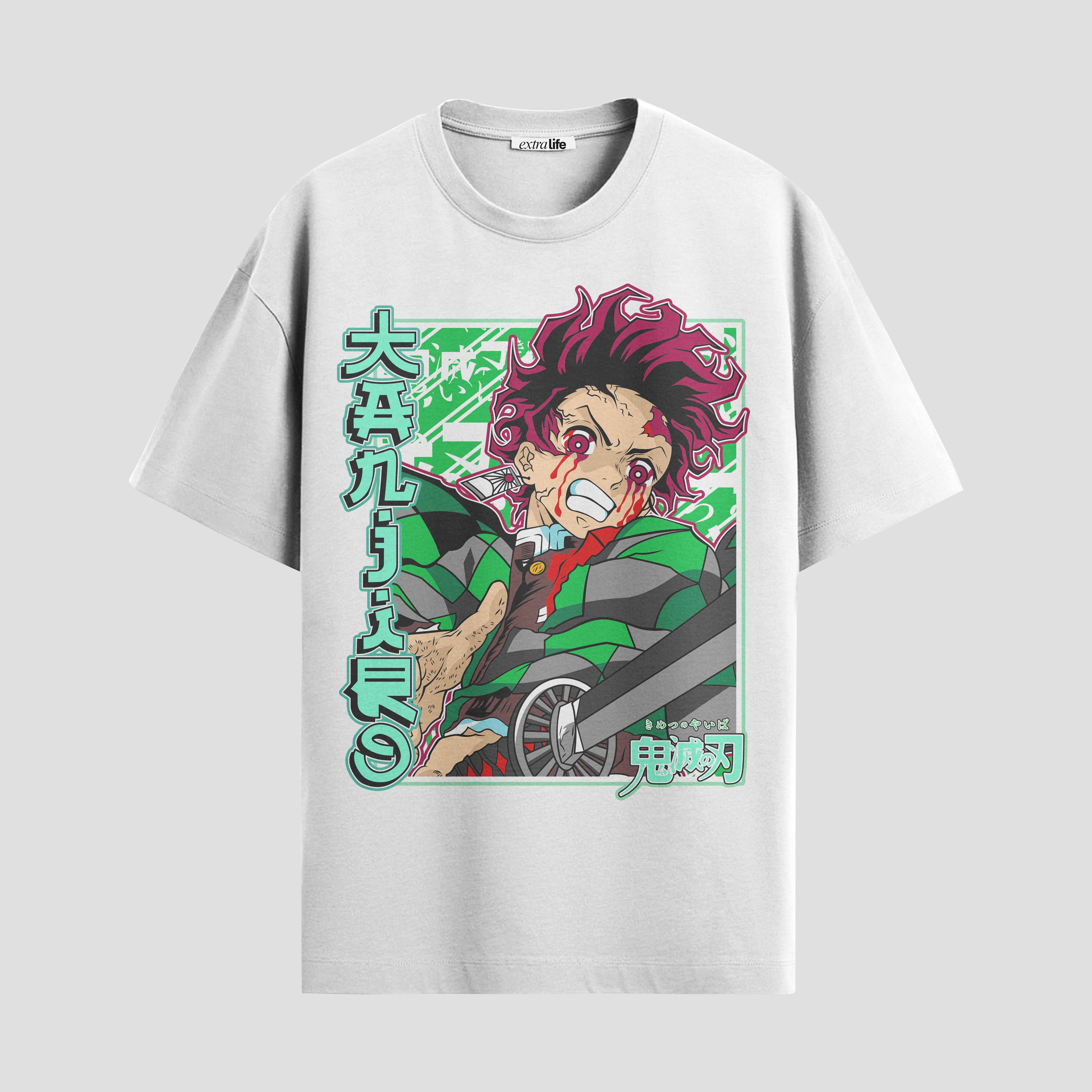 Playera urbana de anime y gaming ExtraLife MX, corte Standard Fit unisex ligero y transpirable en color Deep Black y Pure White, ropa de uso diario para gym y casual.
