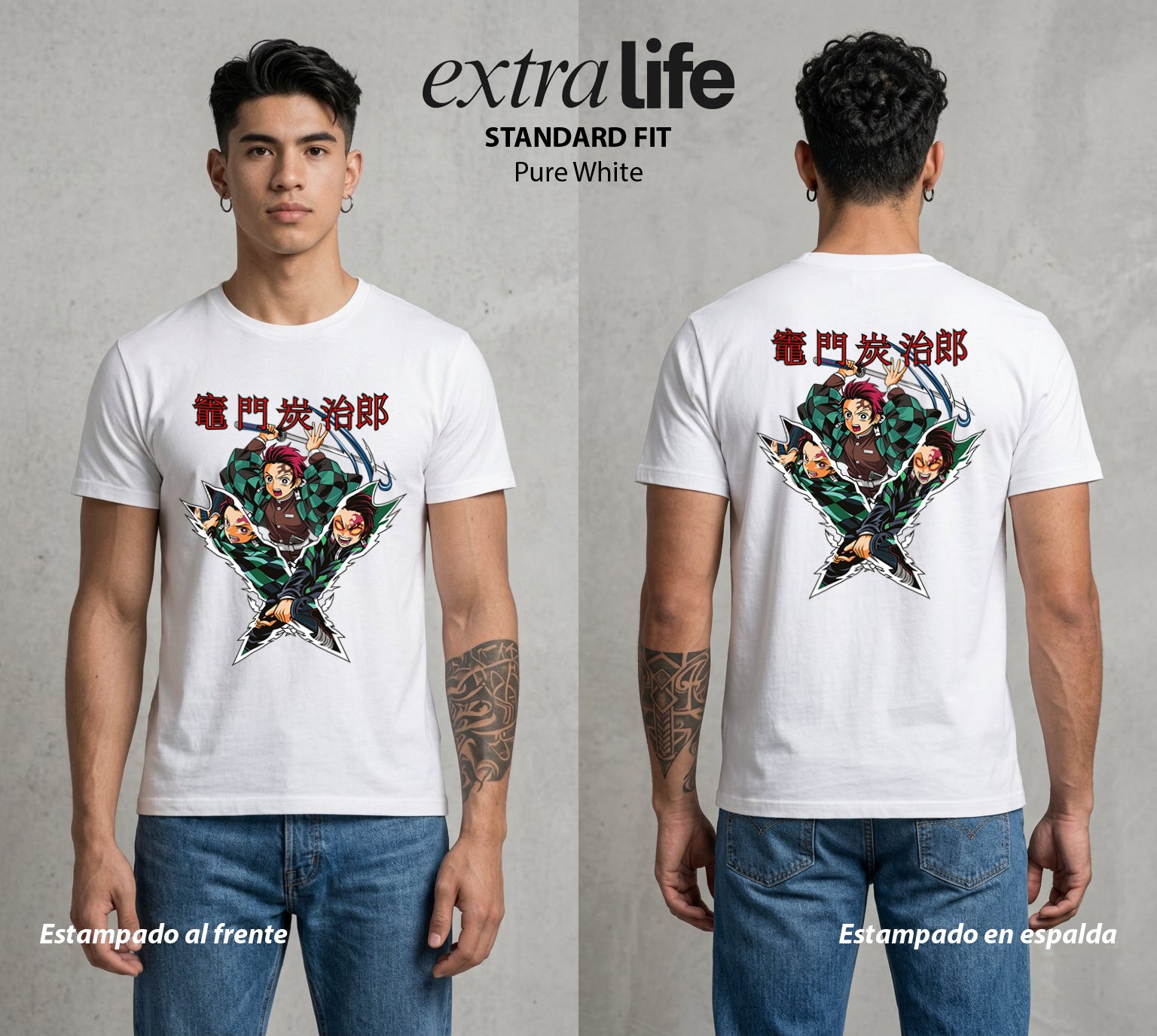 Cazadores de la Noche | La Determinacion del Cazador #01214 - Playera Standard Fit | Pure White - Foto en modelo