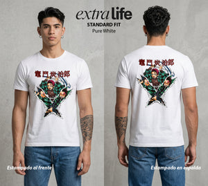 Cazadores de la Noche | La Determinacion del Cazador #01214 - Playera Standard Fit | Pure White - Foto en modelo
