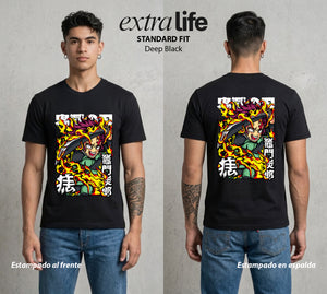 Cazadores de la Noche | Danza del Agua #01217 - Playera Standard Fit | Deep Black - Foto en modelo