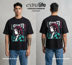 Cazadores de la Noche | El Nariz Sensible #01218 - Playera Oversized Premium | Deep Black - Foto en modelo