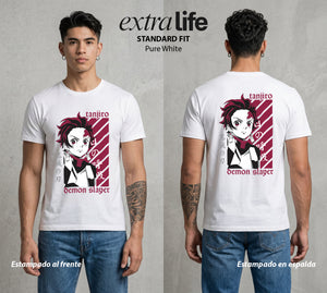 Cazadores de la Noche | Agua y Fuego del Sol #01219 - Playera Standard Fit | Pure White - Foto en modelo