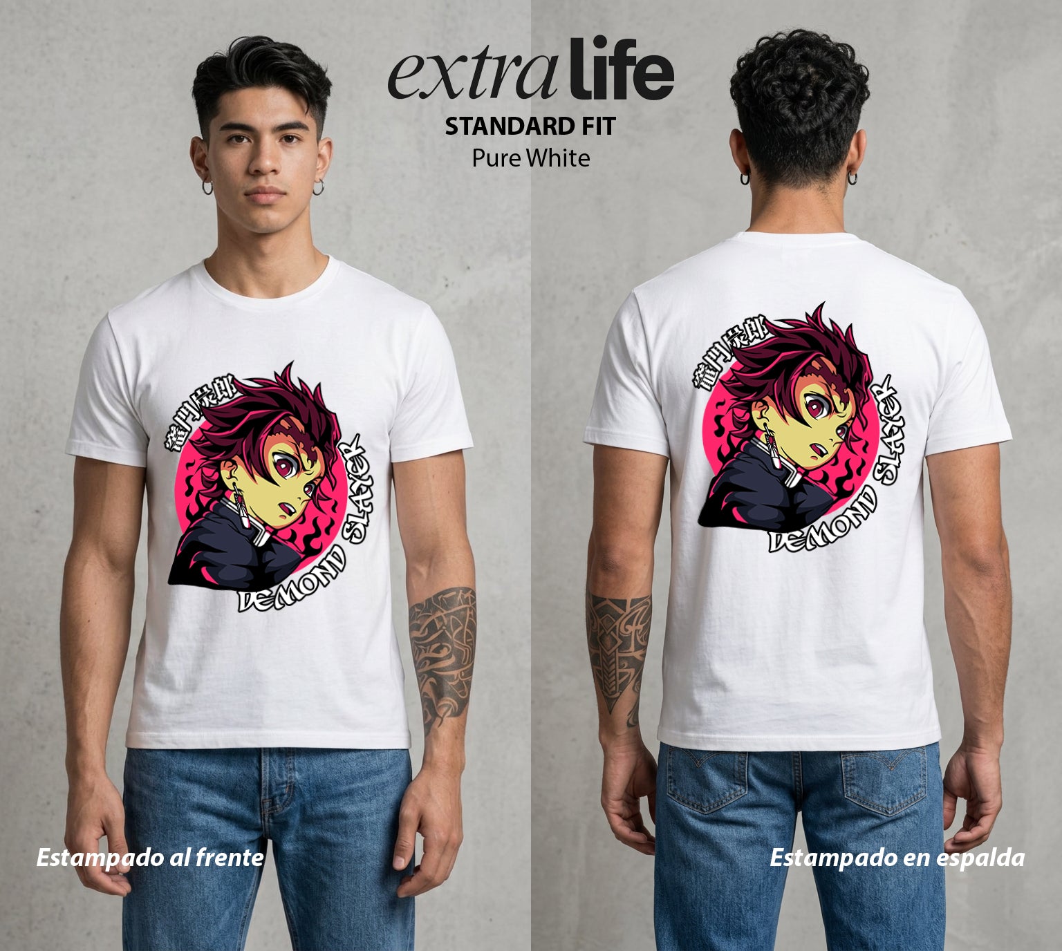 Cazadores de la Noche | El Cazador del Bien #01220 - Playera Standard Fit | Pure White - Foto en modelo