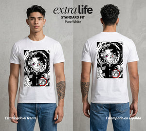 Cazadores de la Noche | El Cazador del Agua #01222 - Playera Standard Fit | Pure White - Foto en modelo