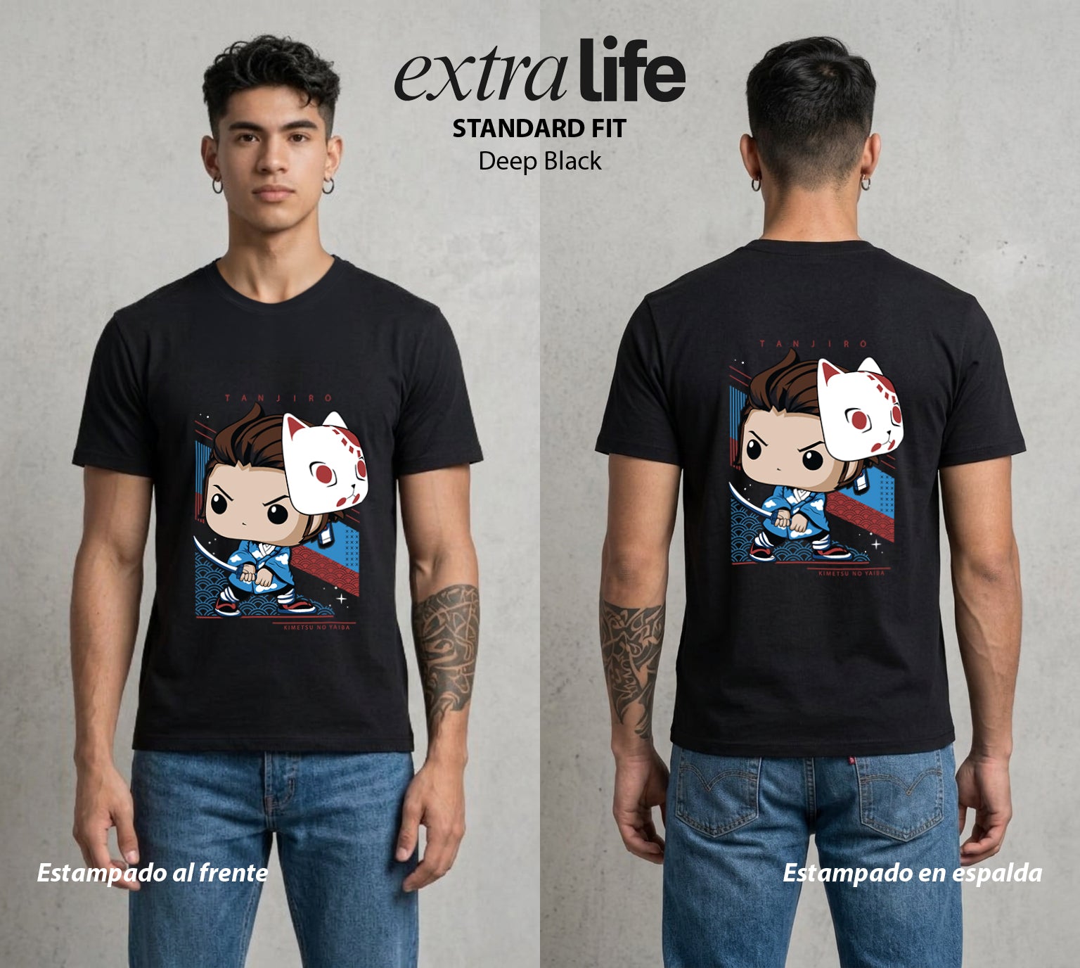 Cazadores de la Noche | El Cazador del Agua Pop Art #01224 - Playera Standard Fit | Deep Black - Foto en modelo
