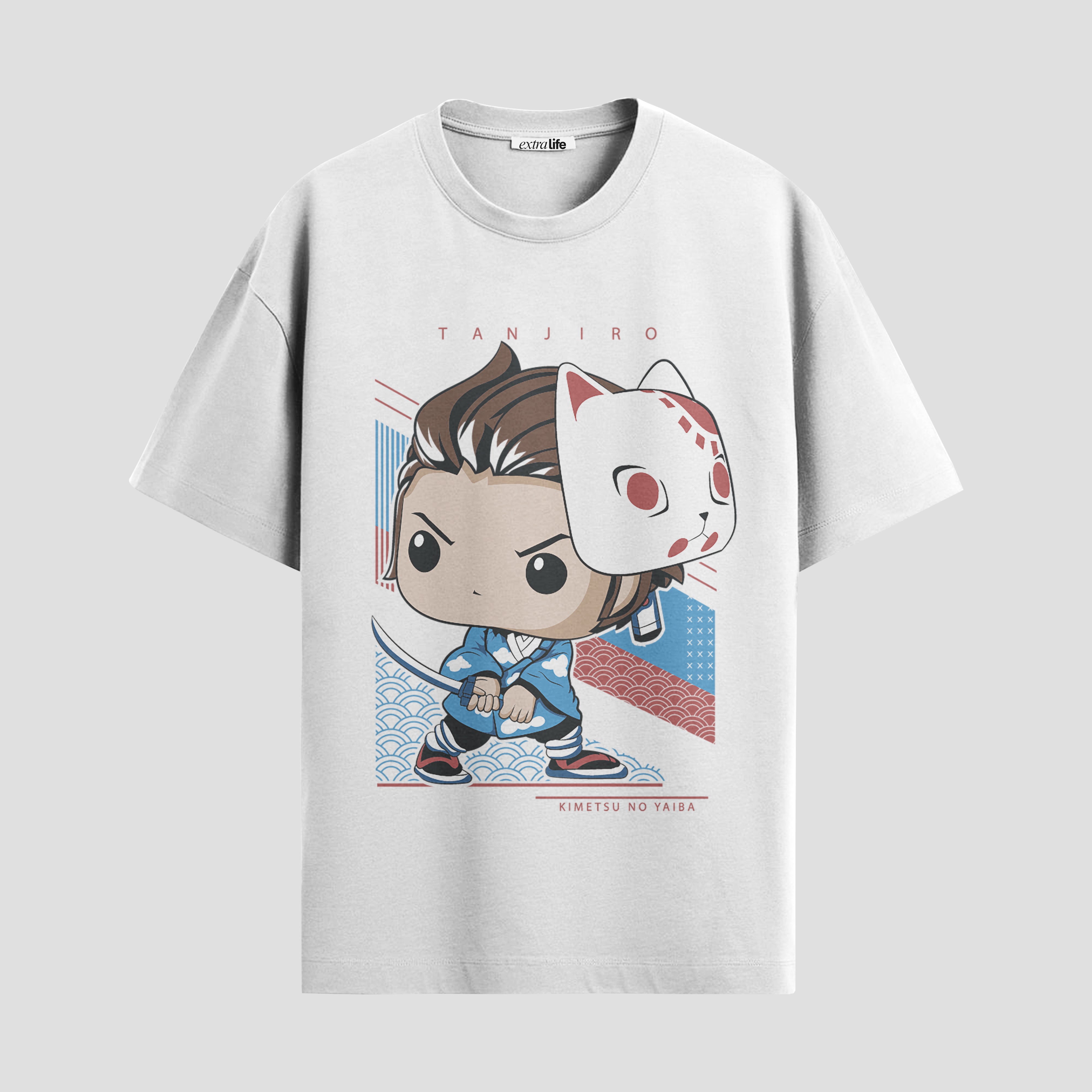 Playera urbana de anime y gaming ExtraLife MX, corte Standard Fit unisex ligero y transpirable en color Deep Black y Pure White, ropa de uso diario para gym y casual.
