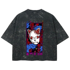 Playera streetwear premium de anime y gaming ExtraLife MX, corte boxy deluxe mineral wash heavyweight en color Acid Wash, moda urbana mexicana de culto.