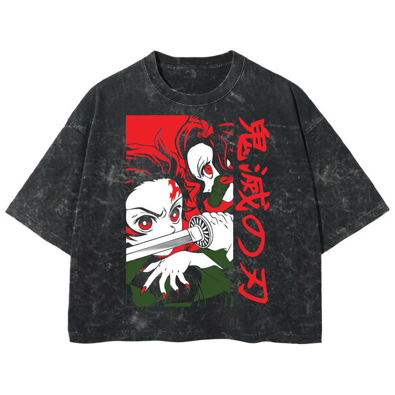 Playera streetwear premium de anime y gaming ExtraLife MX, corte boxy deluxe mineral wash heavyweight en color Acid Wash, moda urbana mexicana de culto.