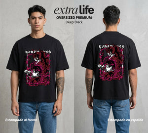 Cazadores de la Noche | El Cazador del Agua #01233 - Playera Oversized Premium | Deep Black - Foto en modelo