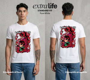 Cazadores de la Noche | La Respiracion del Sol #01235 - Playera Standard Fit | Pure White - Foto en modelo