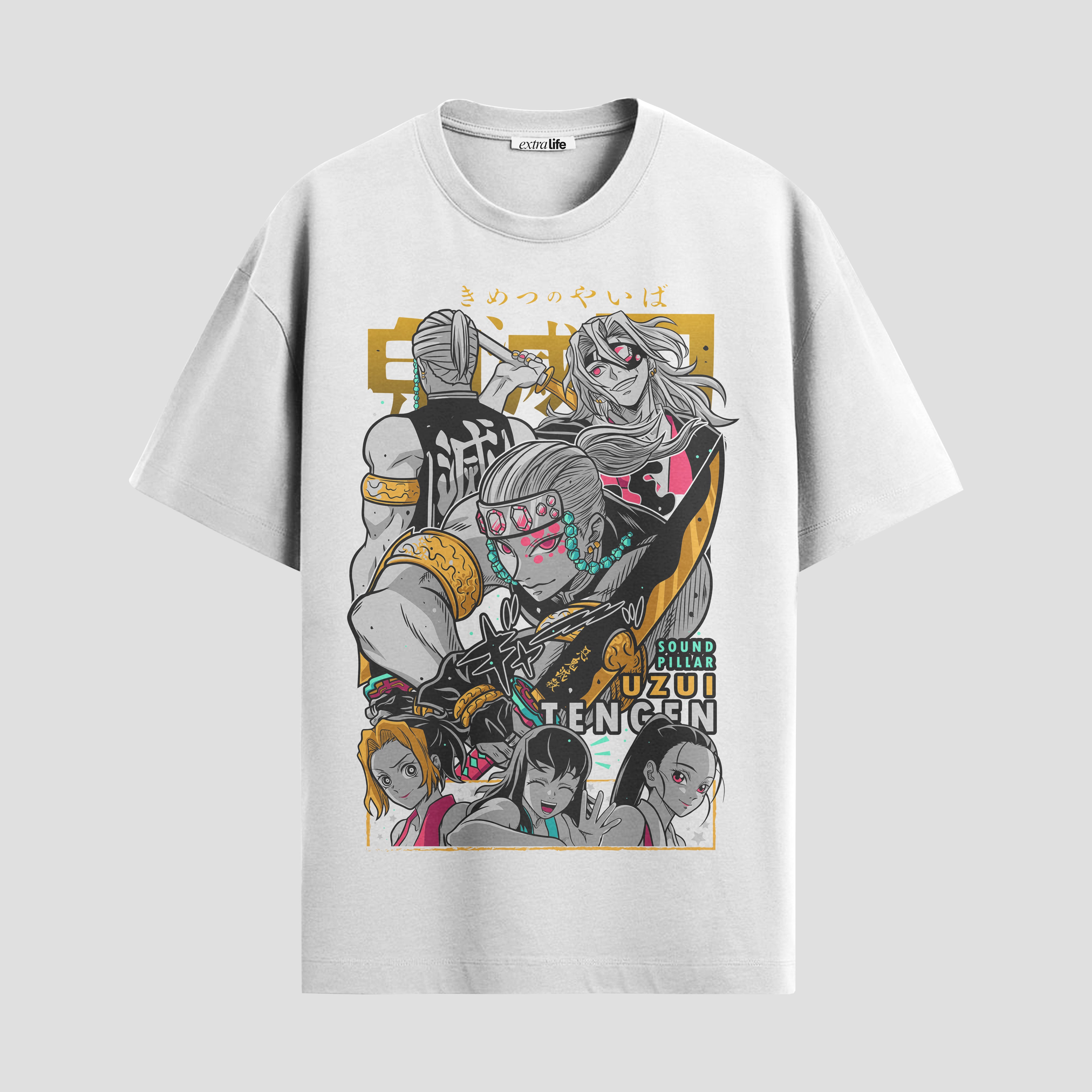 Playera urbana de anime y gaming ExtraLife MX, corte Standard Fit unisex ligero y transpirable en color Deep Black y Pure White, ropa de uso diario para gym y casual.