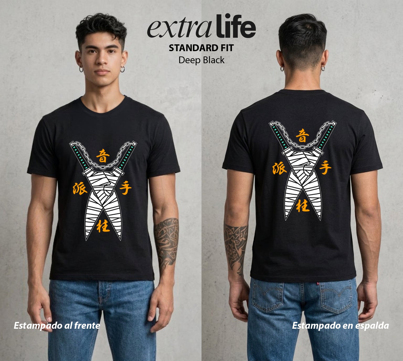 Cazadores de la Noche | El Estilo del Pilar #01242 - Playera Standard Fit | Deep Black - Foto en modelo