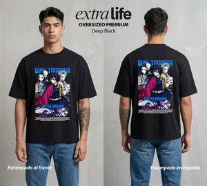 Cazadores de la Noche | Demon Slayer Tomioka #01250 - Playera Oversized Premium | Deep Black - Foto en modelo