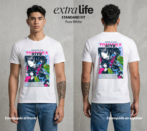 Cazadores de la Noche | Demon Slayer Tomioka #01254 - Playera Standard Fit | Pure White - Foto en modelo