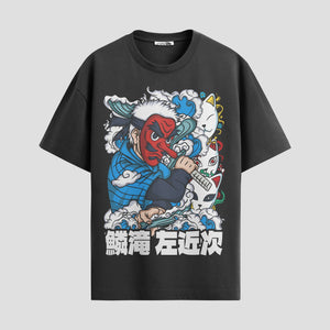 Playera urbana de anime y gaming ExtraLife MX, corte Standard Fit unisex ligero y transpirable en color Deep Black y Pure White, ropa de uso diario para gym y casual.