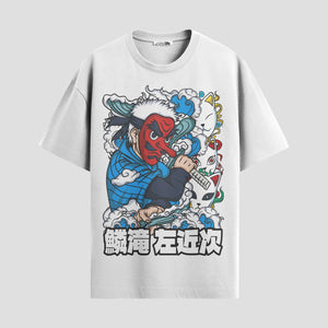 Playera urbana de anime y gaming ExtraLife MX, corte Standard Fit unisex ligero y transpirable en color Deep Black y Pure White, ropa de uso diario para gym y casual.