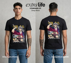Cazadores de la Noche | Demon Slayer Uzui #01263 - Playera Standard Fit | Deep Black - Foto en modelo
